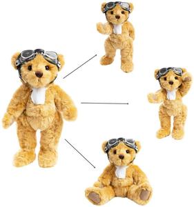 Customized 12 Inch Plush Stuffed Animals Aviator Outfit Goggles Flight Suit <strong>Teddy</strong> <strong>Bear</strong> - Product Image 4