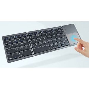 Xách Tay Siêu Mỏng Không Dây Mini Ba Lần Màu Xanh-Răng Bàn Phím Di Động Máy Tính Bảng Văn Phòng Phổ Cảm Ứng Pad - Product Image 5