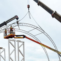 Abri Conteneur à Toit Arqué à Double Treillis 40x40ft, Tente de Stockage de Machines et Véhicules à Portée Libre, Abri de Voiture, Taille Personnalisée CE