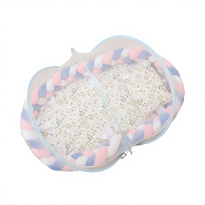 Portable Folding Bassinet Bed Kids Nursery Travel <b>Cot</b> Removable Bumper Infant Sleeping Nest Cradle Crib Pillow 100% Cotton Bed - Product Image 3