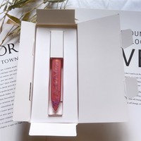 Tube de gloss à lèvres avec logo personnalisé, 7 ml, contenant transparent, boîte d'emballage haut de gamme