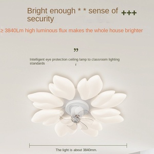 Simple Modern LED Ceiling Fan <b>Light</b> <b>with</b> 10-Year Warranty IP33 Rated for Home Office Bedroom Balcony Acrylic - Product Image 2