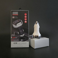 Chargeurs de voiture avec lumières LED, prises USB Type C double port QC3.0 PD 43W