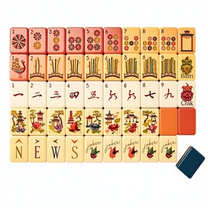Ensembles de Mahjong Américain en Acrylique Gravé Multi-couches OEM en Gros, 3 couches, 4 couches, avec Logo Imprimé, Ensemble de Mahjong en Cristal 32mm 34mm Personnalisé - Product Image 1
