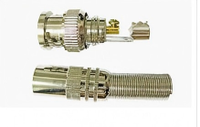 Conector BNC al por mayor de fábrica, de cobre puro y aleación de zinc, tipo tornillo y crimpado, macho y hembra, para cámaras CCTV y cable coaxial RG59 RG6