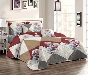 Pujiang Mahong Colcha Bộ Ga Trải Giường Chần Bông Vải Khâu Hoa Cỡ King Queen In Họa Tiết Vải Lanh - Product Image 2