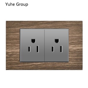 Aluminum Brushed Black Panel US Standard 5/6 Outlets 110V-250V 20A One-piece Six-hole Socket White Gray Gold - Product Image 6