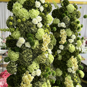 Set de Pared de Flores Artificiales Promise, Verde y Blanco Mixto, Hecho a Mano, Poliéster, Alta Simulación, Decoración para Bodas - Product Image 4