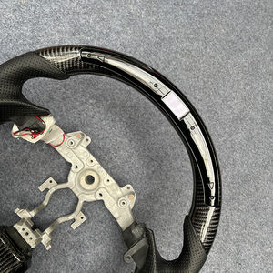 Volant en cuir perforé noir brillant en fibre de carbone avec LED style course pour Infiniti G37 G37X G25 G40 - Product Image 3