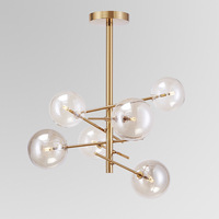 Nordique Simple 4/6/8 lumières G9 ampoule luxe cristal boule de verre lustre suspension pour chevet chambre salon
