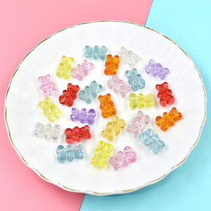 100 piezas/bolsa Abalorios de oso transparentes de colores surtidos, cuentas de plástico acrílico para la fabricación de joyas, accesorios DIY para pulseras y collares infantiles - Product Image 5