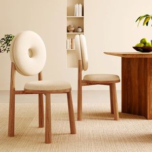 Fauteuil de coiffeuse moderne en cachemire style crème, tabouret de coiffeuse en forme de donut pour <span class=keywords><strong>chambre</strong></span> de fille et salon, chaise de loisirs avec dossier L089 - Product Image 1