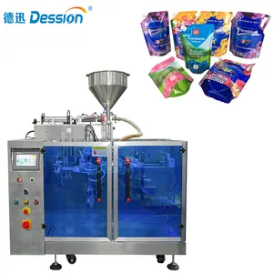 Automatic 500ml 720ml 800ml Standing Doypack Pouch Packing Machine Fabric Softener Plastic Spout Bag Filling Sealing Machine