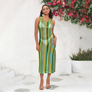 Women's Hollow New Blouse Vest Knitwear Seaside Vacation Wholesale <b>Rasta</b> Fabrics <b>Clothing</b> Bikini Swimwear Beach Skirt - Product Image 3