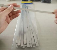 4.6X150mm SS304 Attache à glissière en acier inoxydable Attache de câble en métal Attache de câble à bille