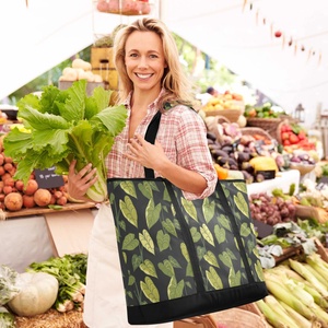 Large Capacity Hawaiian Kalo Design Black Adult Women Grocery Shop Insulated Tote Customize Cooler Bag With Logo - Product Image 6