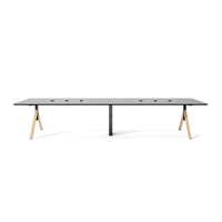 Table de conférence modulaire moderne de grande taille pour la maison, l'école, le bureau, la salle de réunion, matériau en bois élégant pour 4, 8, 10, 12 personnes