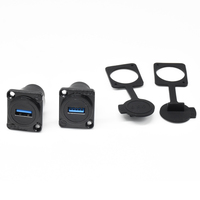 Adaptateur de montage sur panneau USB 3.0 vers USB 3.0 femelle à prise réseau USB3.0 de type D avec capuchons de protection en silicone