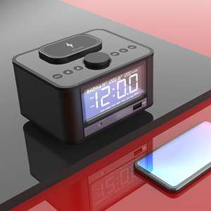 Smart Speaker with <strong>Alexa</strong> 10W Wireless Charging Speaker with RGB LED Card <strong>Radio</strong> &amp; Alarm Clock Hotel &amp; Home Use Airplay Feature - Product Image 3