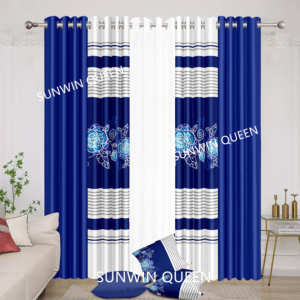 Vendita calda Grommet Top 8 pz Set tenda all'ingrosso ricamo fiore <span class=keywords><strong>rosso</strong></span> 8 In1 Set Top <span class=keywords><strong>bordeaux</strong></span> tenda dal vivo - Product Image 3