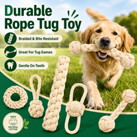 Jouet pour chien en corde de coton durable, ensemble de nœuds en chanvre à mâcher, interactif, pour tirer et nettoyer les dents, pour chiens de petite, moyenne et grande taille