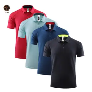 Camiseta polo de golfe de alta qualidade tecido macio personalizado 86% poliéster 14% spandex manga curta masculina secagem rápida camiseta polo de golfe