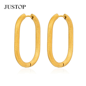 Trending Women's Hoop <b>Earrings</b> OEM/OEM Waterproof Stainless Steel Hypoallergenic Fashion Jewelry 18K Gold Plated - Product Image 1