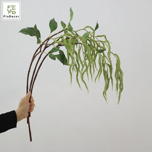 وفوم أبيض صناعي من Whosale 95 أوراق شجر خضراء معلقة بفرعين لترتيب الزهور روريس - Product Image 3
