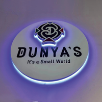 Boîte à lettres ronde personnalisée, enseigne 3D en acrylique, logo de nom, boîtes lumineuses publicitaires, enseigne