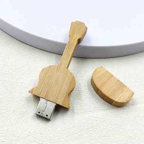 ไดรฟ์ usb กีตาร์ไม้พร้อมโลโก้เลเซอร์แท่งหน่วยความจําไดรฟ์ปากกา usb สําหรับเป็นของขวัญตามสั่ง