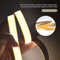 Bande lumineuse LED COB flexible ultra-large DC24V CRI90 pour scène, 1920 LED, blanc chaud 3000K