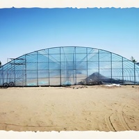 24m Grande maison de culture de plain-pied à une couche Couverture hydroponique stable en PE Banc roulant Serre polytunnel Cadre en acier Toit arqué