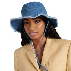 Sidifer Tùy Chỉnh Unisex 100% Cotton Giản Dị Phim Hoạt Hình Denim Xô Hat Với Có Thể Điều Chỉnh Dây Đeo Thời Trang Rìa Trong Màu Đỏ - Product Image 2