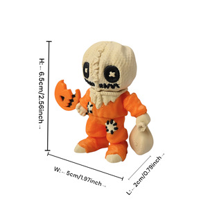 Vashine Figura de Acción Articulada de Hombre Calabaza Impresa en 3D, de PLA Flexible y Colorido, para Decoración de Halloween - Product Image 2