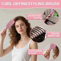 Brosse à cheveux multifonction pour définir les boucles, avec logo personnalisé, pour volume et définition des bords, en plastique, pour cheveux mouillés