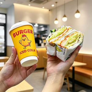 Papier enduit personnalisé de qualité alimentaire, biodégradable, écologique, résistant à l'huile, pour l'emballage alimentaire, impression couleur pour hamburgers - Product Image 4