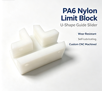 Bloc de positionnement en U en nylon PA6 usiné CNC sur mesure, 20 mm 8 mm, glissière de guidage en plastique résistante à l'usure pour automatisation de découpe et convoyeur