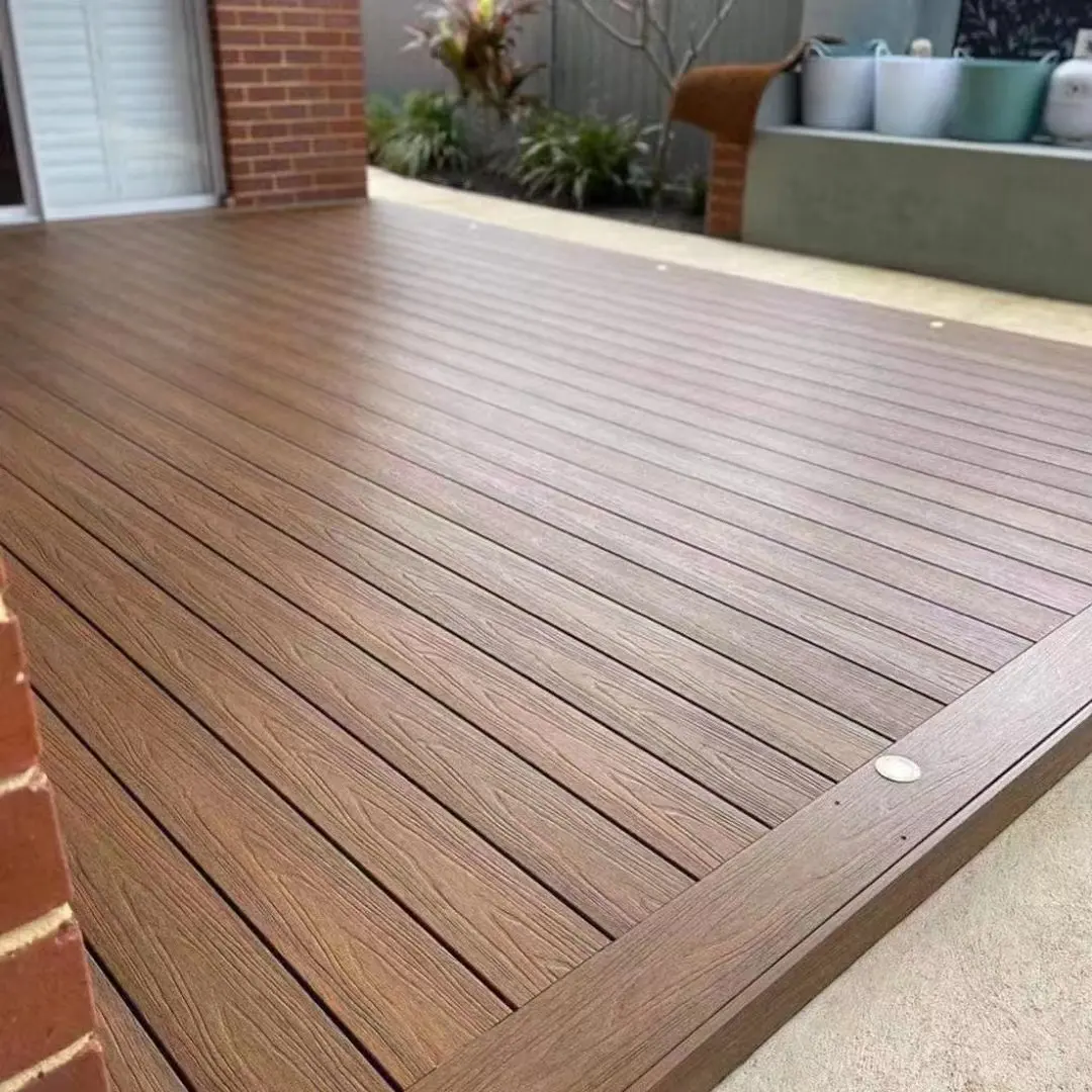 UV-Stable Exterior Solid Waterproof Wooden High Strength CE Certified WPC Wood Plastic Composite Decking Of Double Colors