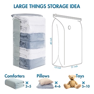 TAILI 2PCK Premium High Quality Strong Space Saver Bag Vacuum Compression Storage Bags for Clothes <strong>Big</strong> Bedding <strong>Closet</strong> Saving - Product Image 5
