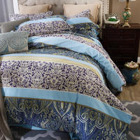 Ensembles de draps plats en coton égyptien imprimé en 3D de style vintage Paisley pour une utilisation en hôtel