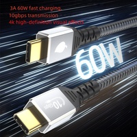 Cable USB 3.1 Tipo C a C DFX de Nailon Trenzado de 1M 10Gbps con Carcasa de Aluminio Chapada en Oro, Disponible