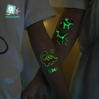 Tatouages temporaires amovibles pour enfants, moins chers, imperméables, qui brillent dans le noir, tatouages de dinosaures pour enfants, cadeau d'anniversaire pour enfants