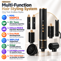 Sèche-cheveux brosse multi-styler ionique à moteur DC sans balais haute vitesse 8 en 1, 5 réglages de température, pour boucles françaises