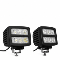 Luminaire de travail LED Lumina à double rangée de lentilles rondes, boîtier noir à dissipation thermique avec sortie de câble pour tracteur, grue, camion, équipement
