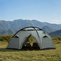 Tente de camping sphérique OEM pour 8 à 10 personnes, imperméable, coupe-vent, tente de base pour expéditions 4 saisons avec 4 portes pour le camping d'hiver