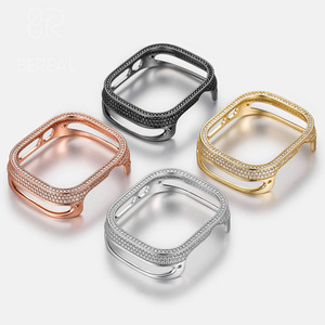 Boîtier de montre Apple Watch en argent 925 serti de diamants, style hip-hop, avec moissanite VVS, vente chaude - Product Image 1
