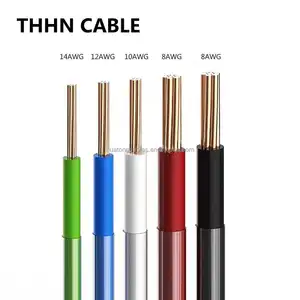 UL CUL listé Thhn/Thwn/Thwn-2 fil 600v THHN 1.5mm 2.5mm câble électrique en cuivre enduit de PVC à un noyau