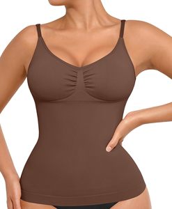 Pour <span class=keywords><strong>Amazon</strong></span> femmes respirant XS corps façonnage Camisole contrôle du ventre Sexy mince plissé col en v haut taille haute minceur Bustier - Product Image 4