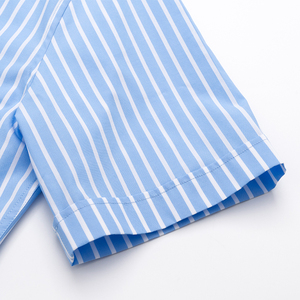 Camicia a mezza manica blu da uomo a righe verticali a <span class=keywords><strong>maniche</strong></span> corte estiva - Product Image 4