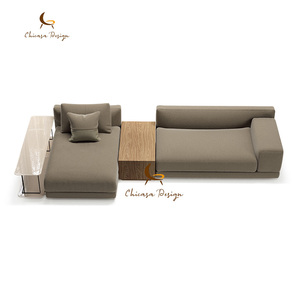 European Style Classic Skin-friendly <b>Corner</b> Sectional OEM Leather Velvet Fabric With Storage <b>Cabinets</b> - Product Image 4